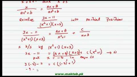 FSc Math Book1, CH 5, LEC 7: When Q(x) contains Non Repeated Irreducible Quadratic Factors (Case 3)