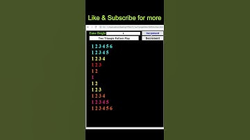 HTML, CSS and JavaScript Code to Print Two Triangle Pattern With Numbers #shorts