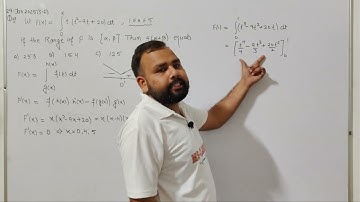 Qus-17| Let f(x) = int 0 ^ x t(t^2 -9t +20) dt, x∈ [1,5] If the range of f is [α, β] then 4(α + β)..