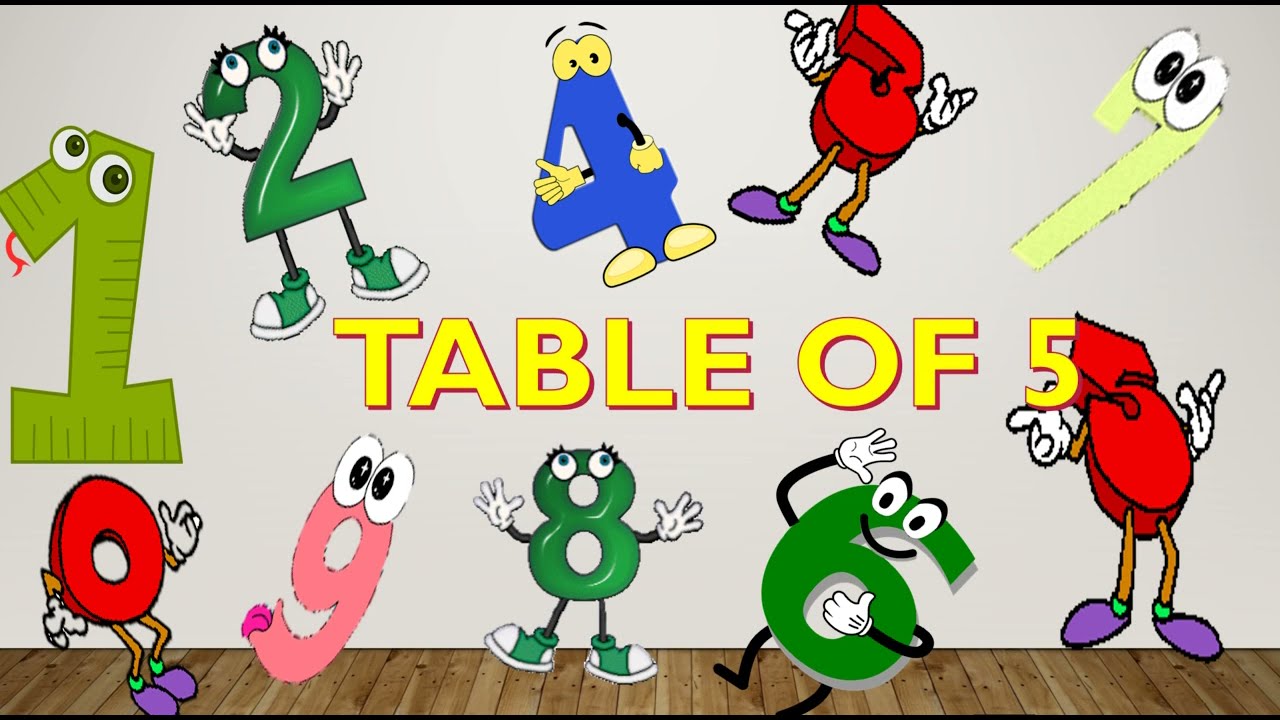 TABLE OF  5 | ONE TIMES FIVE IS FIVE | Learn Multiplication Table of 4 | Tables for kids
