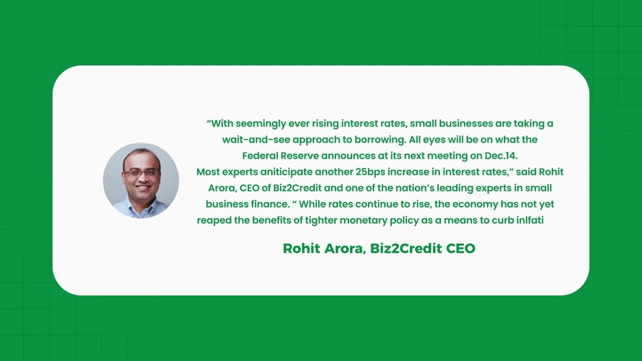 Biz2Credit Small Business Lending Index - November 2022