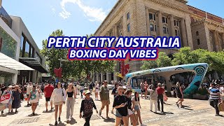 Perth City biggest day for shopping, day after Christmas: Boxing Day (Walking Tour 4K UHD)