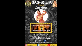 Dance Festival | Sashruta | Miss Raajalakshmi Iyer | From Mumbai | Bharatnatyam Performance