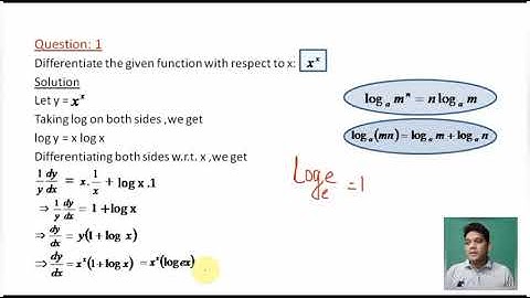 LOGARITHMIC DIFFERENTIATION (EXERCISE) 12 TH CLASS MATHEMATICS CHSE ODISHA BOARD