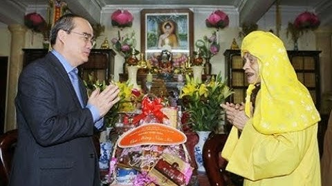 Đồng chí Nguyễn Thiện Nhân thăm và chúc tết Đức Pháp Chủ