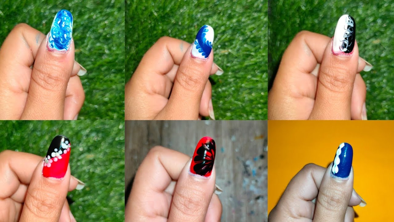 6 Type Easy Nail Polish Design Beutiful Nail Design 😍 At Home 💅🤩🤩