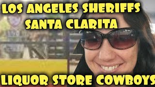 LOS ANGELES SHERIFFS SANTA CLARITA CODE 3 LIGHTS  AT THE LIQUOR STORE