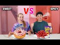 SWEETEST VS SPICY FOOD CHALLENGE!