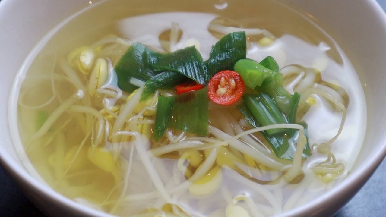 Soybean sprout soup with spicy kick Korean food recipe YouTube
