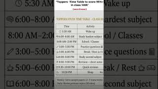 toper's time table class 10 😊😊😊😊❤❤❤❤
