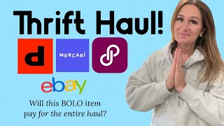 Thrift Haul to Resell on EBay Poshmark Mercari & Depop, Part Time Reseller Mama Bolo Item