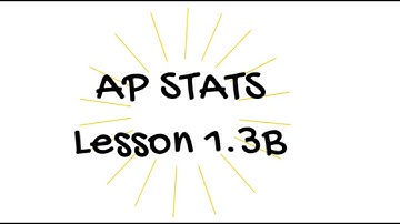 AP Stats Lesson 1.3B Video