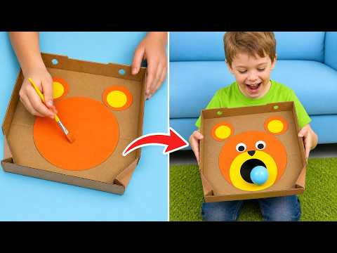 A pizza box for a cool new game?🍕Brilliant ideas and crafts out of cardboard! 🌈✨