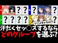 【鬼畜度UP?】汗ダクセッセッをするとしたらどのグループを選ぶ？【アニメキャラver3】【おすすめアニメ】