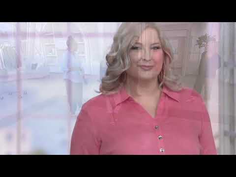 H by Halston Woven Button Front Shirt with Tie Sleeve Detail on QVC