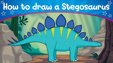 Learn to Draw a Stegosaurus Dinosaur - Easy! | Step-by-Step Drawing for Kids #dinodraw #arttutorial