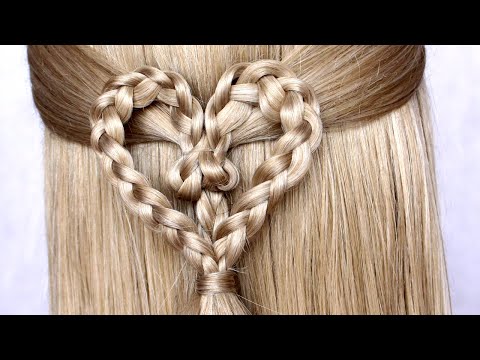 ❤ EASY Heart hairstyle for medium long hair tutorial ❤ #shorts