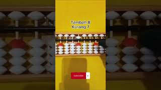 Matematika Sempoa Tambah 8 Kurang 7 #soroban #sempoa #matematika #shorts
