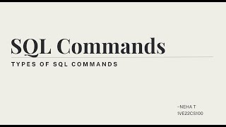 SQL Command Types Explained: DDL,DML,DCL and TCL