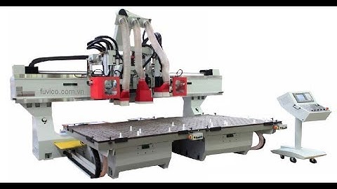 Máy cnc router 2 đầu thay dao tự động + lưỡi cắt