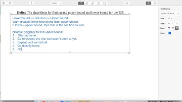IB Further 6.10 Algorithms for Bounds of TSP