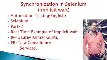 Real Time Example of Implicit Wait Selenium Automation Testing Part-2 Lecture-22.