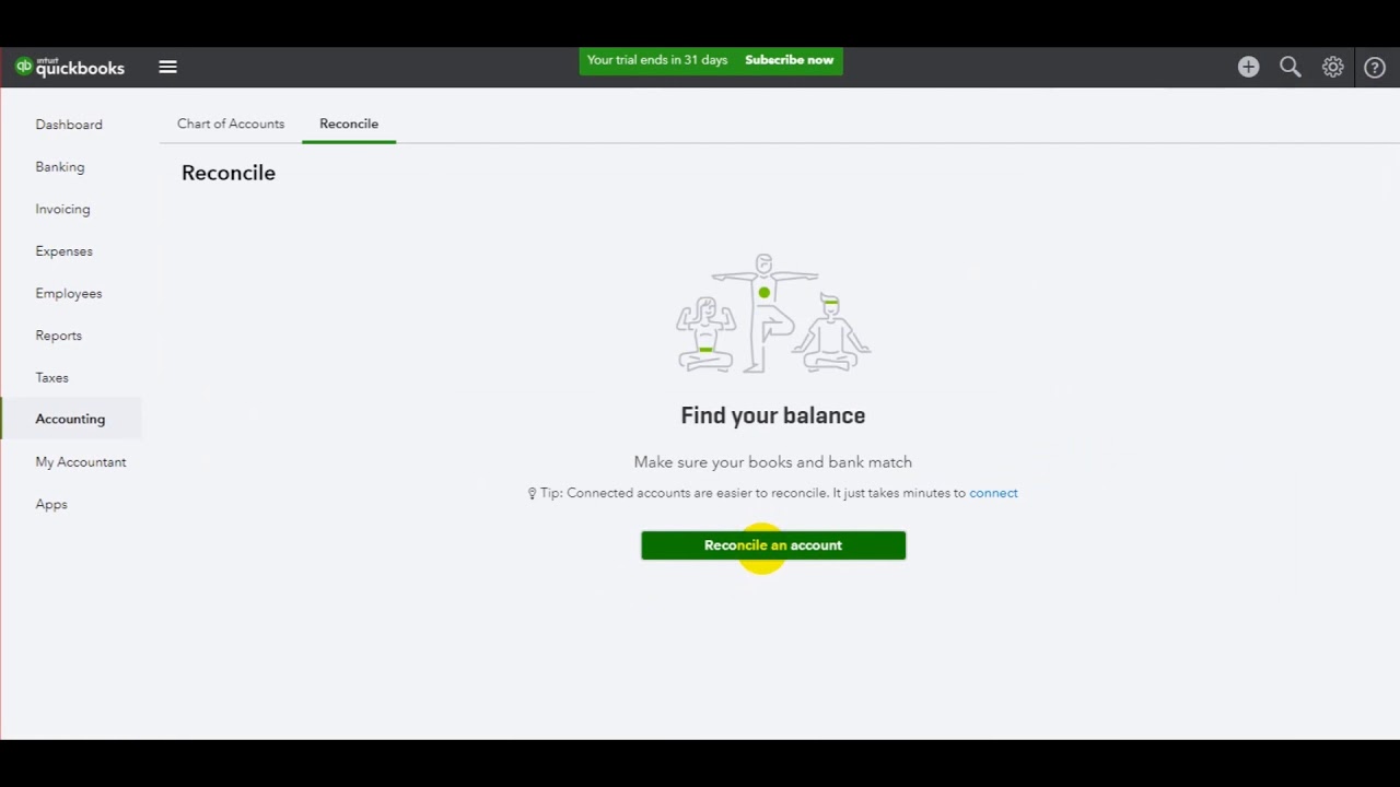 quickbooks online bank reconciliation part 1 youtube