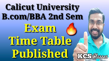 Exam Time Table Published|Calicut University Bcom/BBA 2nd Semester|KCS classes