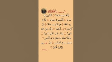 سورة(العاديات)بصوت القارئ الشيخ سعد الغامدي...💞🌹🍂