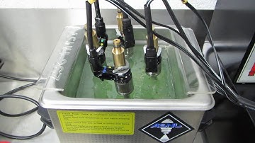 Ultrasonic cleaning GDI gasoline injectors with ASNU equipment