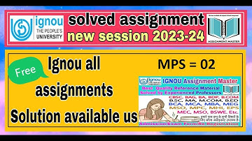MPS 2 Solved Assignment 2023 24   MPS 02 Solved Assignment 2023 24 In English   MPS 002 Assignment