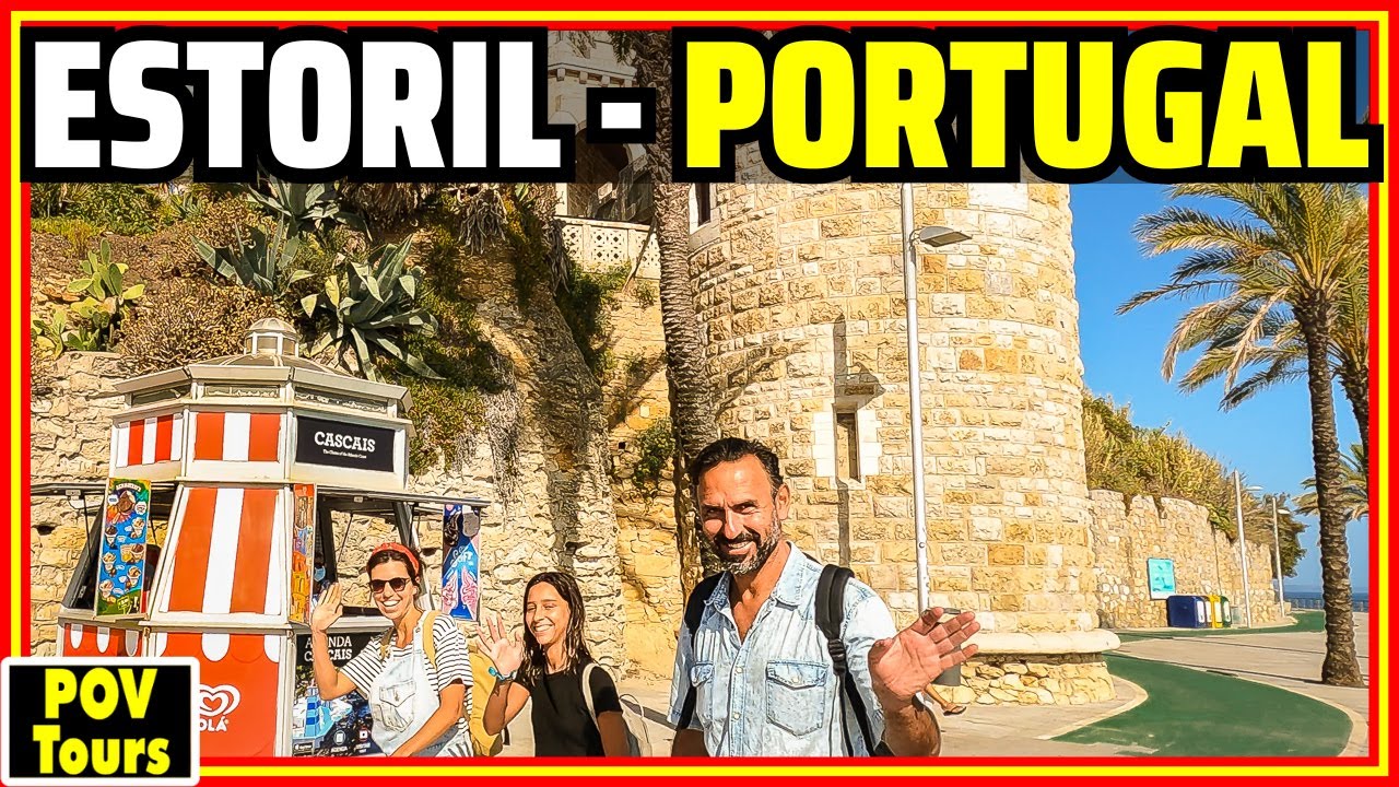 [4K] Эшторил, Португалия 😎Пешеходная экскурсия по этому очаровательному городу недалеко от Лиссабона