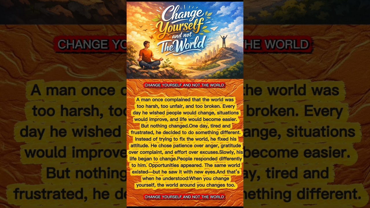Change yourself and not the world story by Lexium Facts English Learning stories. 