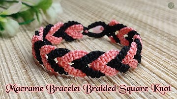 Macrame Bracelet Braided Square Knot | Macrame Bracelet Tutorial
