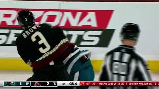 Josh Brown drops the gloves with Michael Eyssimont