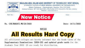 😃Finally MAKAUT All Result Hard Copy Distribution Started 