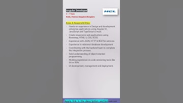 HCL | Java | Developer | Full Stack #shorts