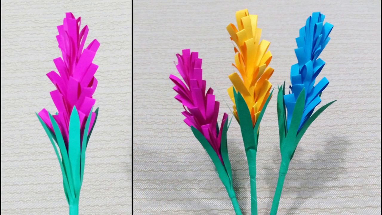 How to make Beautiful lavender paper flowers | Very Easy DIY Crafts ...