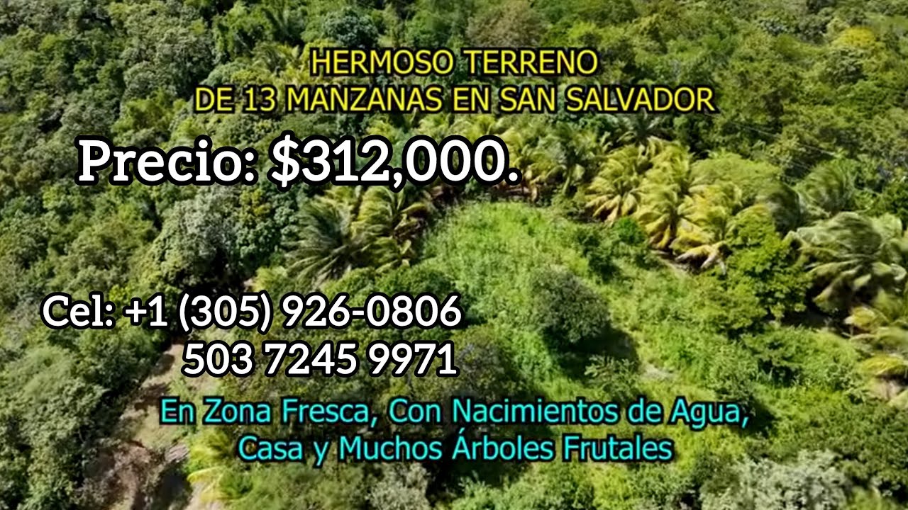 Disponible, 13 Manzanas, Con Árboles Frutales. $312,000. Cel: +1 (305) 926-0806. En Rosario de Mora 