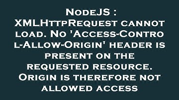 NodeJS : XMLHttpRequest cannot load. No 