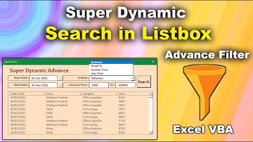 how to Create Dynamic Advance Filter in Excel Userform | Excel Vba