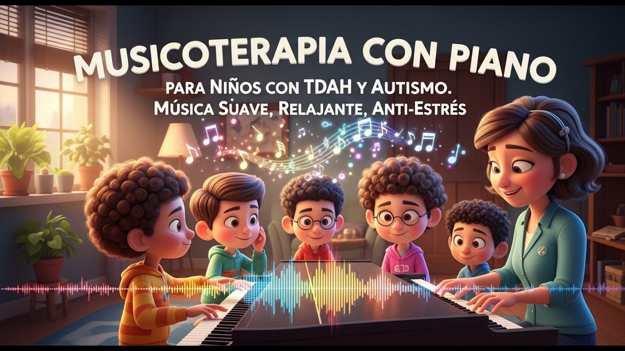 Musicoterapia con Piano para Calmar Niños con TDAH y AUTISMO. MÚSICA SUAVE RELAJANTE ANTI ESTRÉS 🎹