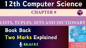 12th Computer Science | Chapter 9 Two Marks | Explained | Important  Book Back Two Questions