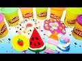 Play doh oyun hamuru ile tatlılar. Hamur oyunları çocukları için. Dondurma ve donat