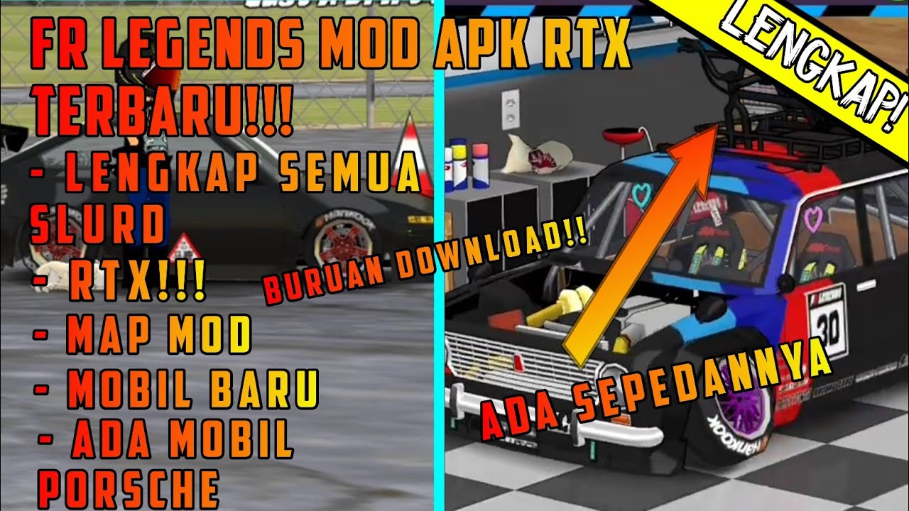 FR LEGEND MOD APK RTX TERBARU,ADA MOBIL PORSCHE MAP MOD!