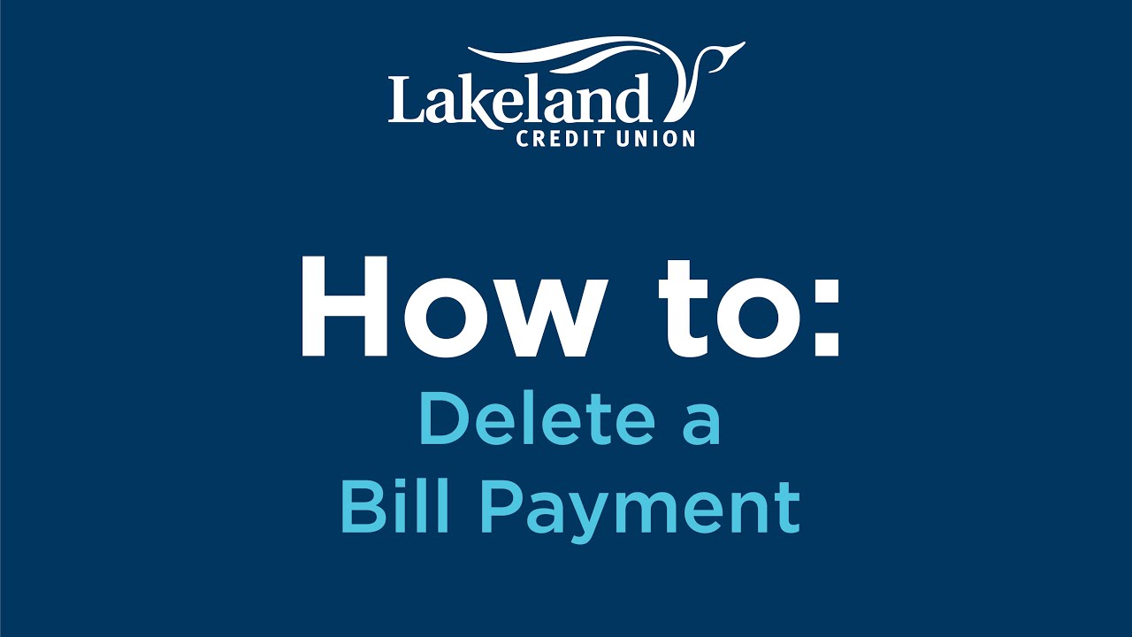 How To Delete A Bill Payment YouTube
