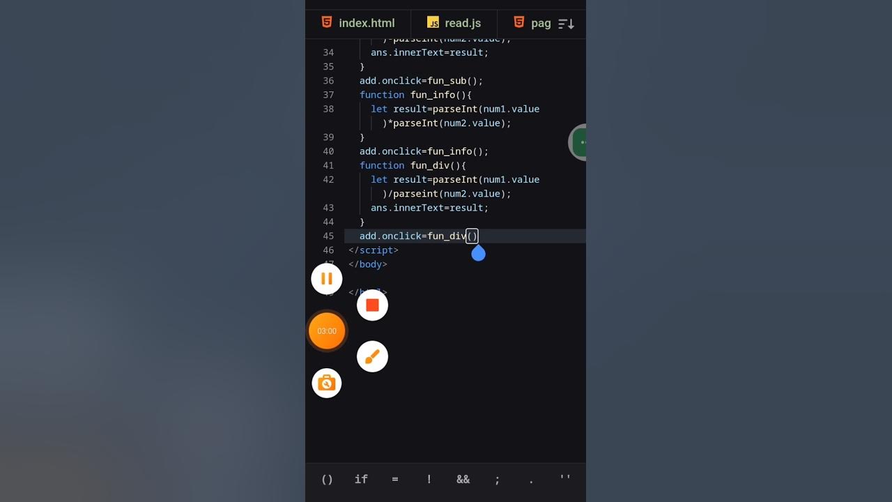 Create Calculator division function in JavaScript projects #shorts# ...