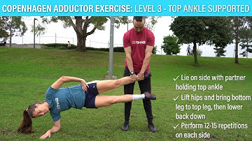 Copenhagen Adductor Exercise: Level 3 - Top Ankle Supported (FIFA 11+ Strength/Plyometrics/Balance)