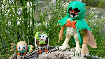 Pokémon Figure Review:  Decidueye, Dartrix, and Rowlet evolution box set "A Rowlet Story" Ep. 4