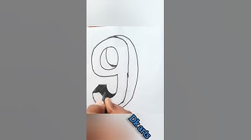 3d number drawing |3d number 9 (nine) drawing | easy step by step tutorial |#3dnumber ||@dkarts
